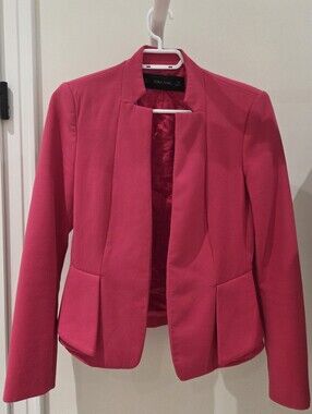 ZARA Hot Pink Open-Front Tailored Blazer S